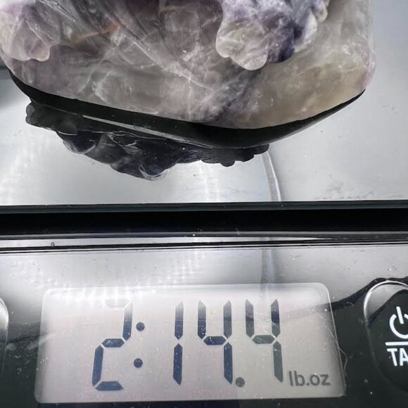 Candy Fluorite Swan and Lotus Carving 2.14lbs - Picture 5 of 7